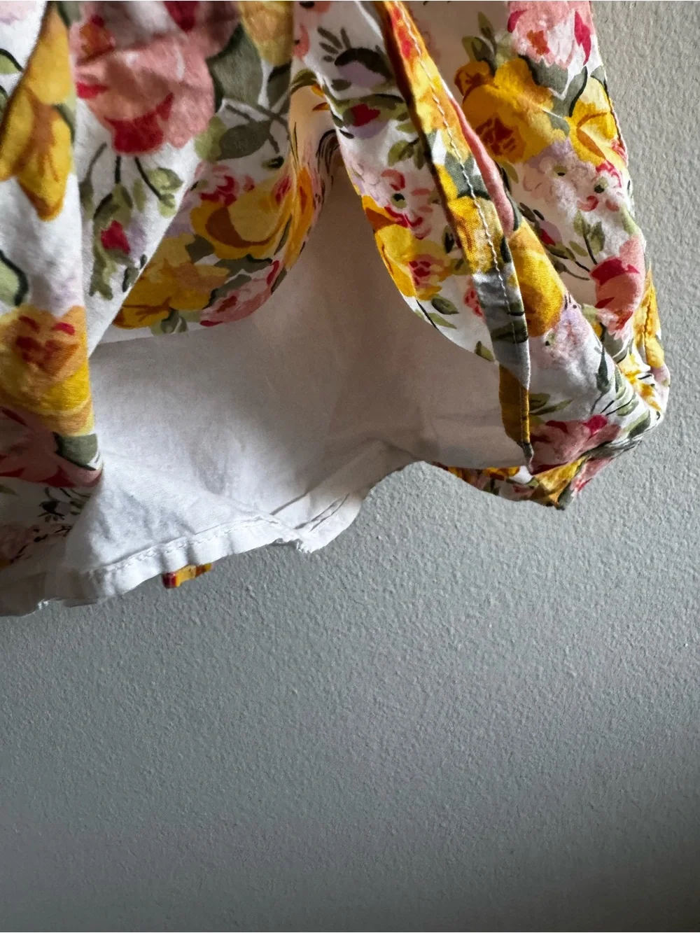 Janie and Jack Floral Puff-Sleeve Girls' Dress - Yellow & Pink size 7 - Picture 4 of 7